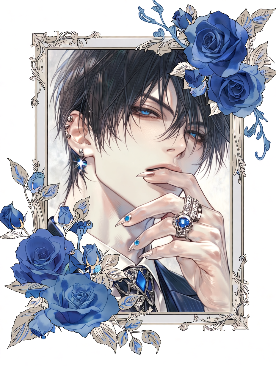 フレームデザイン 男性イラスト